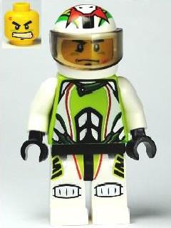 LEGO Minifigure-Team X-treme Daredevil 1 (REX-treme) - Standard Helmet-World Racers-WR022-Creative Brick Builders